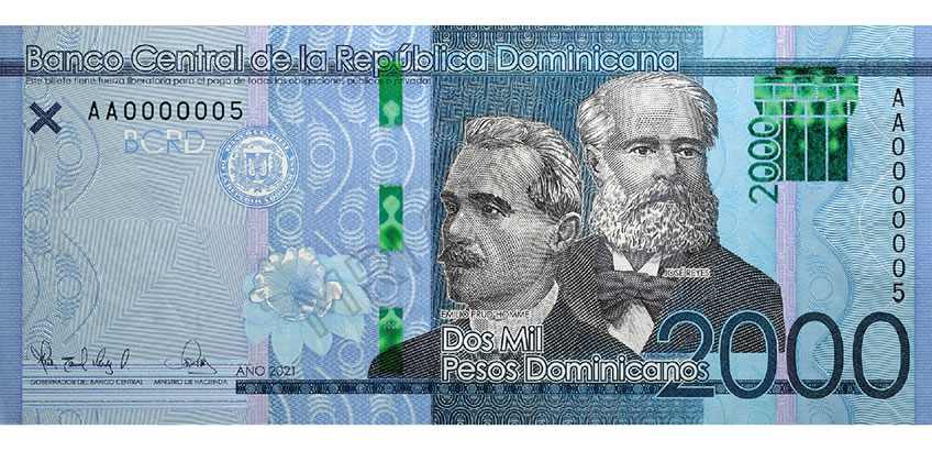 Dominican Republic - Banknote of 2,000 pesos dated 2021 issued. - MRI